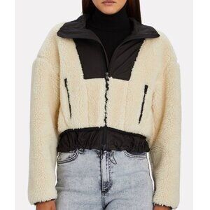 3.1 Phillip Lim Sherpa Bonded Cropped Jacket Flawed Size XS Black